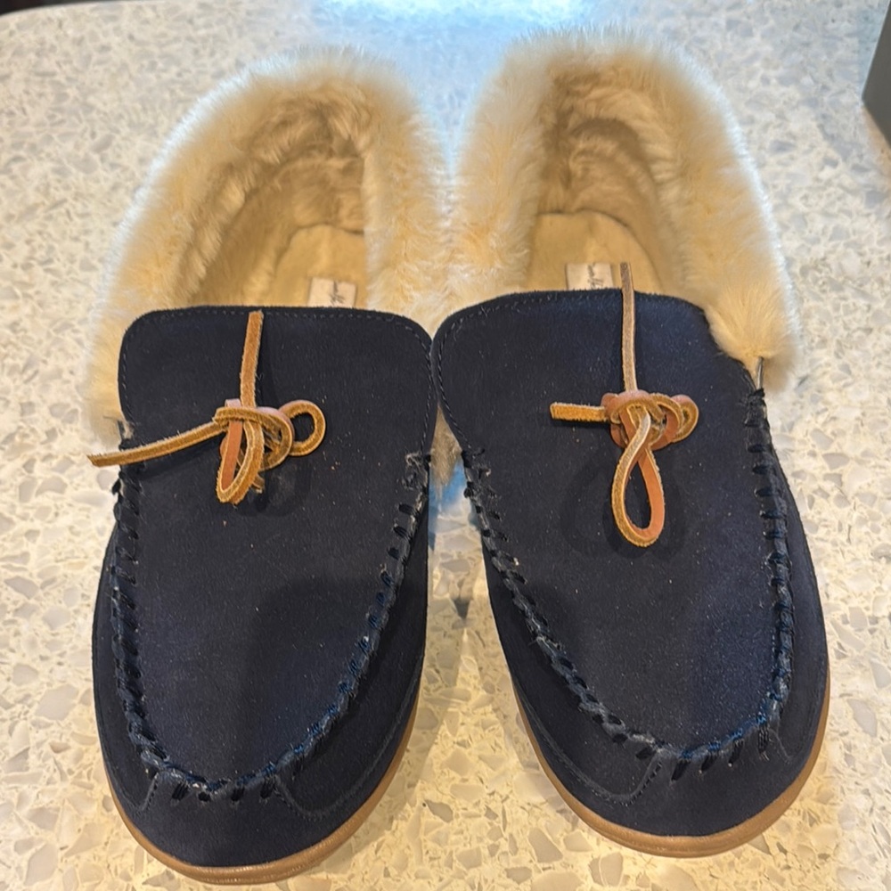 Hearthside leather walk with me slippers from Coldwater Creek